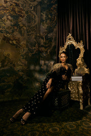 Black Velvet Jacket and Skirt Set