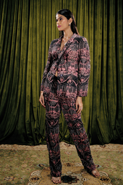 Crystal embellished blazer and pant set