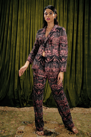 Crystal embellished blazer and pant set