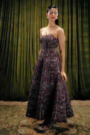 Strapless Embellished Gown With Intricate Bead Work