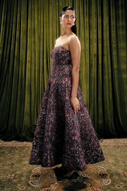 Strapless Embellished Gown With Intricate Bead Work
