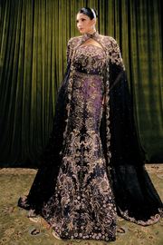 Embellished Mermaid Lehenga With Sheer Cape