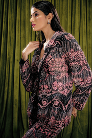 Crystal embellished blazer and pant set