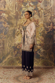 Peach Jacket, Bustier and Farsi Salwar Set