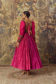 Hot Pink Anarkali With Churidar