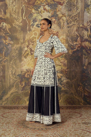 Black–Ivory Kurta Sharara Set