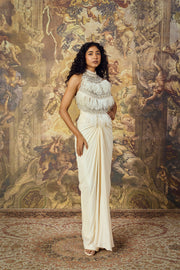 Ivory Stone-Work Gown
